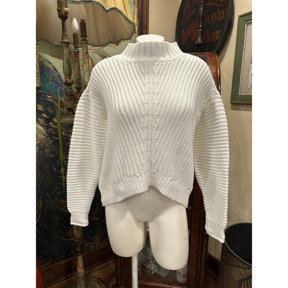 Lucky Brand Sweaters - Lucky Brand White Mock Neck Knit Sweater Large